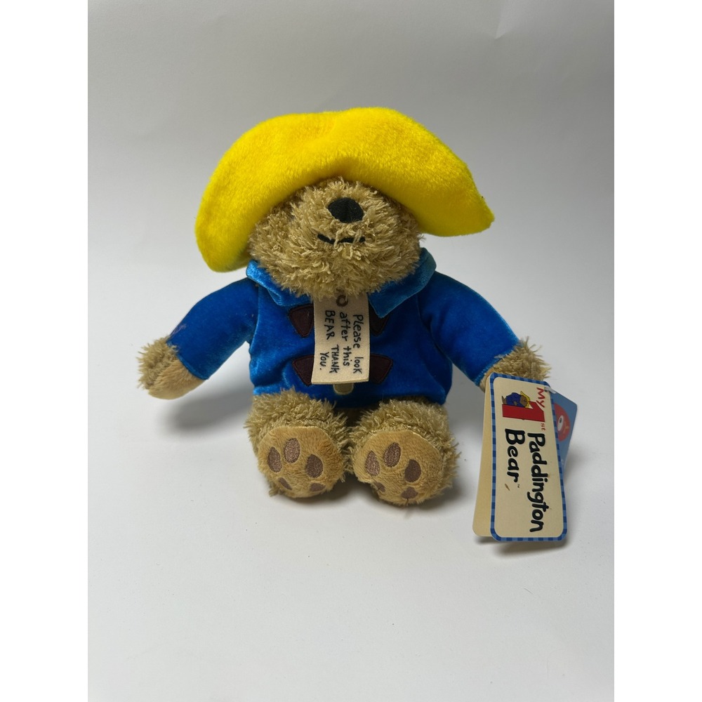 YOTTOY‎ My 1st Paddington Bear Plush 7.25 inch Blue Coat Yellow Hat Vintage Tags